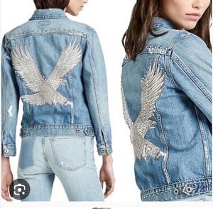 Lucky Brand The Tomboy
Trucker Distressed Studded
Eagle Denim Jacket